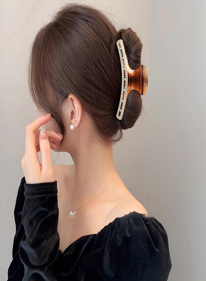 SINIDE Rhinestone Hair Clips, Crystal Plastic Claw Clips Nonslip Acrylic Metal Jaw Clip for Thin Long Hair, Fashion Elegant Clamps Accessories for Women Strong Hold Barrette for Styling (2 Pack) - Image 4